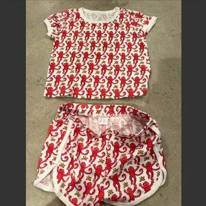 Roller Rabbit Kids Monkey Playa Play Set Pajama short set size 8